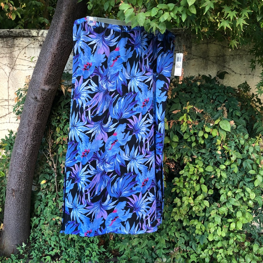 Full length tropical print skirt